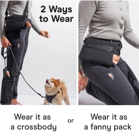 Wild One, Coco Treat Pouch, Fanny Pack, Cross-Body Bag in Black - Picture 5 of 6